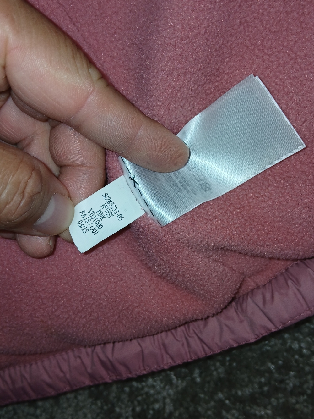 Old Navy Puffer Vest Womens Size M Pink Fleece Lined Full Zip Snap Pockets - Picture 10 of 10